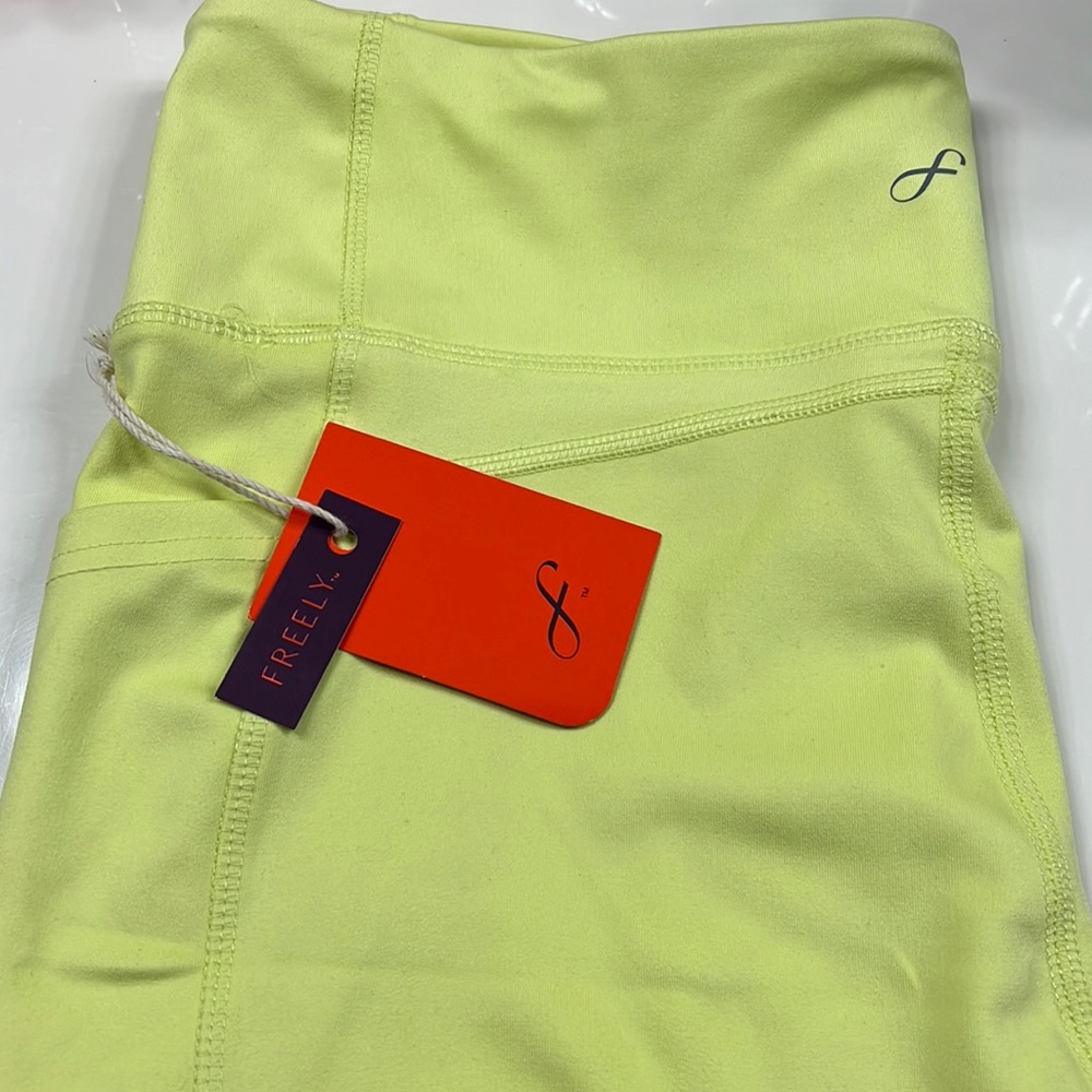 Buttery soft neon yellow bike shorts
